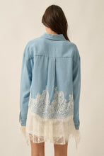 Load image into Gallery viewer, denim and lace long sleeve
