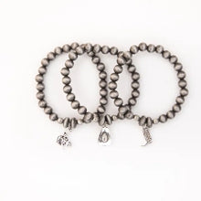 Load image into Gallery viewer, 3 piece Bracelet Set w/ Cowboy Hat, Boot &amp; Bucking Horse Charms

