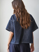 Load image into Gallery viewer, Denim Short Sleeve with western symbols
