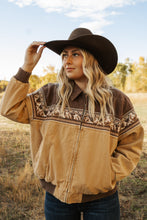 Load image into Gallery viewer, Retro bomber tan/brown jacket
