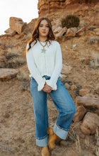 Load image into Gallery viewer, Ivory textured button up long sleeve top
