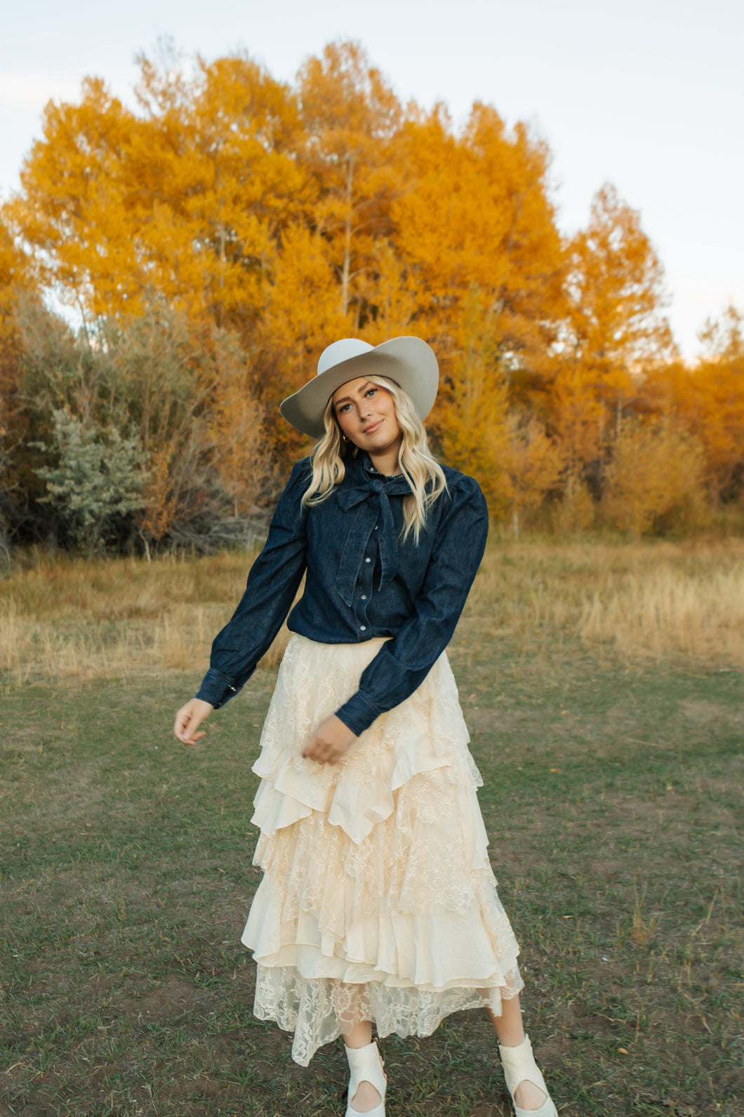 Lacy Tiered Maxi Skirt