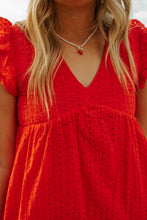 Load image into Gallery viewer, The Dutton In Hibiscus Eyelet Dress
