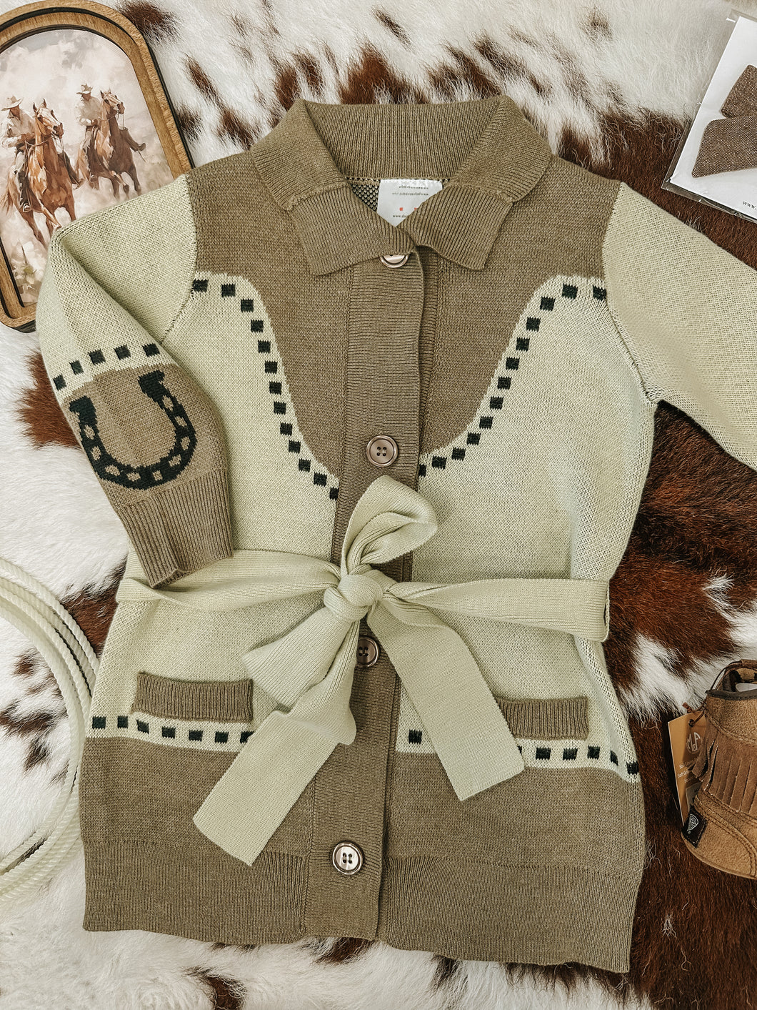 Horseshoe Long Cardigan Sweater