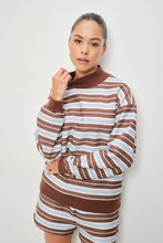 Load image into Gallery viewer, BLUE-BROWN FLEECE SWEATSHIRT
