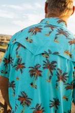 Load image into Gallery viewer, Turquoise Palm Tree Button Up
