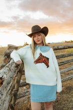 Load image into Gallery viewer, Cream Horse Sweater
