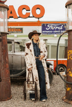 Load image into Gallery viewer, Cow Print Long Fur Coat
