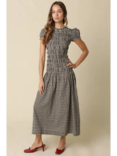 Load image into Gallery viewer, Sena Plaid Puff Sleeve Drop Waist Maxi Dress
