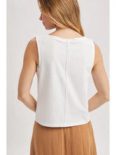 Load image into Gallery viewer, Boat Neck Tank Top white
