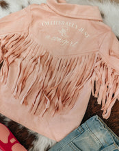 Load image into Gallery viewer, Literally Just a Cowgirl Pink fringe Jacket
