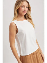 Load image into Gallery viewer, Boat Neck Tank Top white
