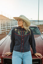 Load image into Gallery viewer, western navy top
