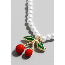 Load image into Gallery viewer, Cherry Pendant Pearl Beaded Necklace Set

