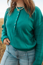 Load image into Gallery viewer, Teal Button Sweater Top
