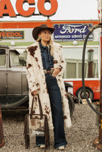 Load image into Gallery viewer, Cow Print Long Fur Coat
