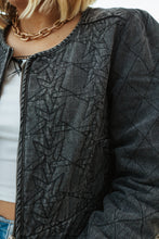 Load image into Gallery viewer, Quilted Star Peplum crop jacket
