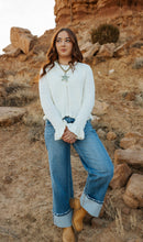 Load image into Gallery viewer, Ivory textured button up long sleeve top
