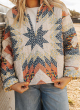 Load image into Gallery viewer, The Adeline Patchwork Coral Quilted Pullover
