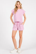 Load image into Gallery viewer, Cloud Knit Cap Sleeve Top And Shorts Casual Set
