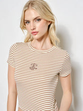 Load image into Gallery viewer, Abatha Embroidered Striped Tee
