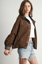 Load image into Gallery viewer, Corduroy Utility Jacket with Contrast Collar
