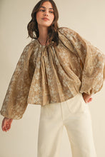 Load image into Gallery viewer, Flower Embroidery Pin Tuck Swing Blouse
