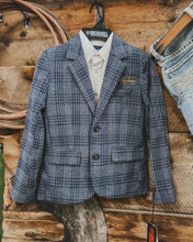Load image into Gallery viewer, Boys Plaid Blue Sports Coat
