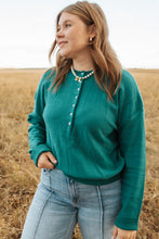 Load image into Gallery viewer, Teal Button Sweater Top
