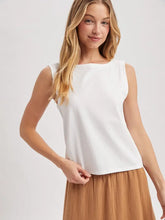 Load image into Gallery viewer, Boat Neck Tank Top white

