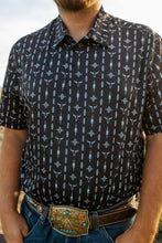 Load image into Gallery viewer, Men&#39;s Wrangler Black Longhorn Polo
