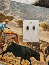 Load image into Gallery viewer, Black Onyx Rectangle Stud Earrings
