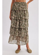 Load image into Gallery viewer, Ditsy Floral Ruffle Tiered Maxi Skirt

