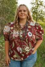Load image into Gallery viewer, Merlot Floral PLUS SIZE top
