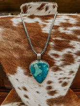 Load image into Gallery viewer, Genuine 4.5mm-20&quot; Necklace W/ Chrysocolla Pendant
