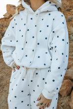 Load image into Gallery viewer, Printed Bubble Hem Knit polka dot Hoodie
