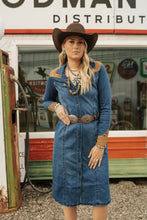 Load image into Gallery viewer, Denim Dress With Suede Yokes
