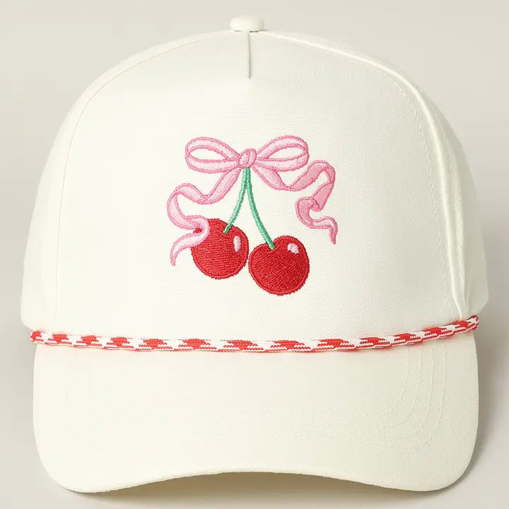 Cherry  Embroidery Trucker Hat