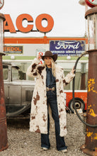 Load image into Gallery viewer, Cow Print Long Fur Coat
