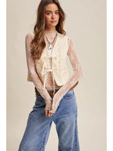 Load image into Gallery viewer, Embroidered Lace Tie-Front Vest

