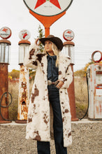 Load image into Gallery viewer, Cow Print Long Fur Coat
