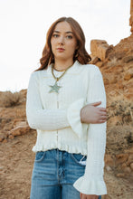 Load image into Gallery viewer, Ivory textured button up long sleeve top
