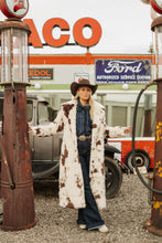 Load image into Gallery viewer, Cow Print Long Fur Coat
