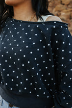 Load image into Gallery viewer, Polka Dot Off Shoulder Sweatshirt
