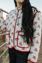Load image into Gallery viewer, Red western print quilted jacket
