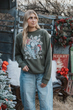 Load image into Gallery viewer, DOORBUSTER PRICE Sage Christmas Roper Crew Neck
