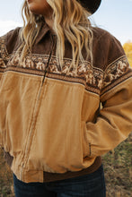 Load image into Gallery viewer, Retro bomber tan/brown jacket
