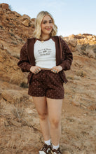 Load image into Gallery viewer, Brown Bambi Polkadot Zip Up Hoodie
