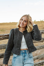 Load image into Gallery viewer, Quilted Star Peplum crop jacket
