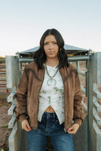 Load image into Gallery viewer, Distressed Microsuede Bomber
